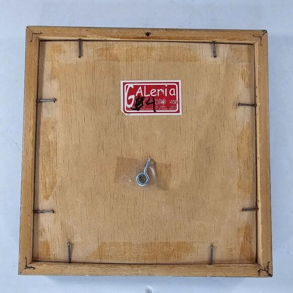 Framed Ibiza Sunset Boats Watercolor Painting Signed By Artist Framed 7" x 7" - Picture 8 of 8